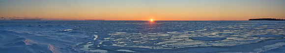 Sunset over Stony & Galloo Islands, Lake Ontario, 2022-01-29