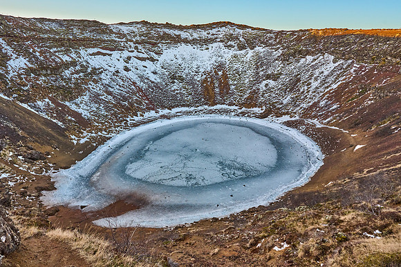 Kerid Volcanic Crater in Winter