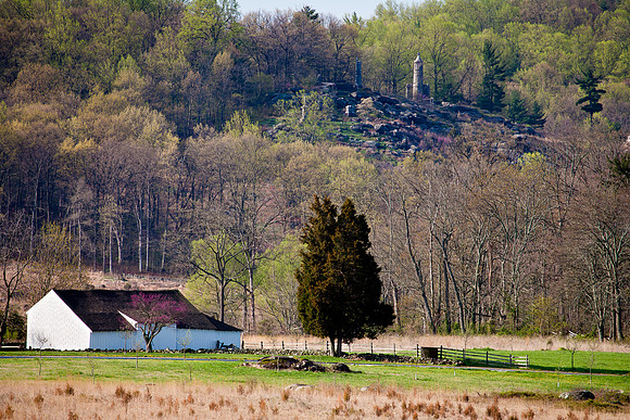 Little Round Top, John Slyder Farm in foreground