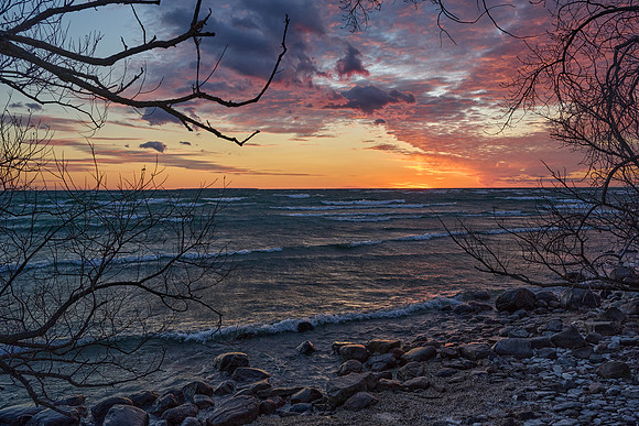Sunset over Lake Ontario, 2022-11-21