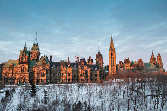 Sunrise on Parliament Hill, Ottawa Ontario, 2/4/2017