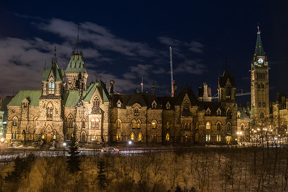 Evening on Parliament Hill, Ottawa Ontario, 2/3/2017