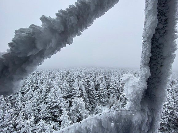 Hoar Frost on the Fire Tower on Balsam Lake Mt, 2020-12-20