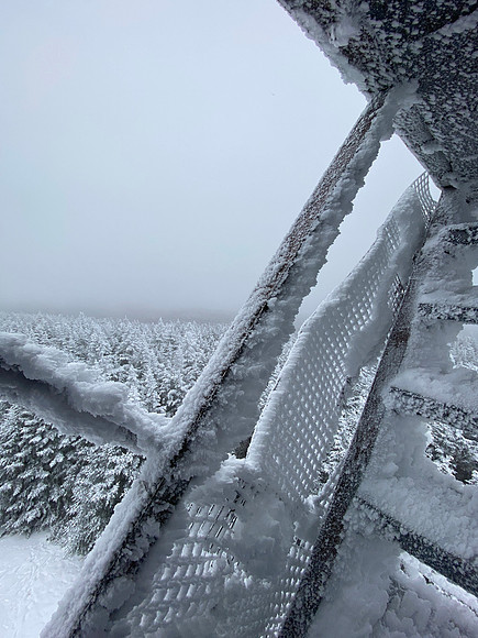 Hoar Frost on the Fire Tower on Balsam Lake Mt, 2020-12-20