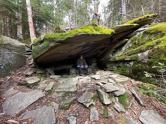 Cool rock overhang on way up West Kill Mt