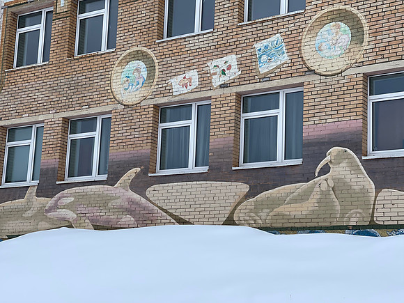 Arctic Animals painted on the School