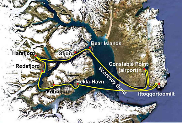 Scoresby Sound Cruise Map
