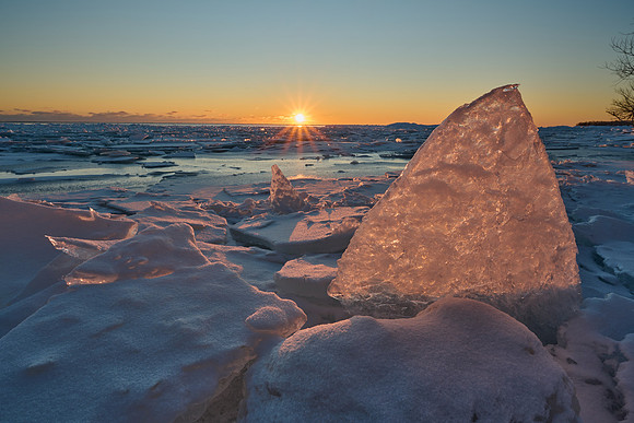 Sunset over Lake Ontario, 2022-01-14